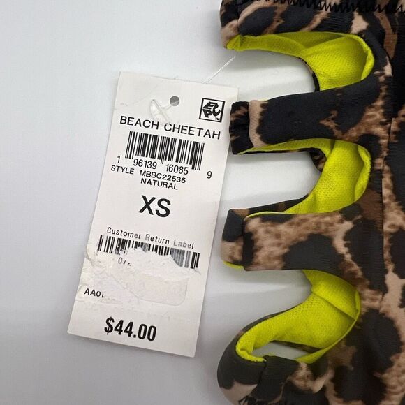 Bar III Beach Cheetah High-Rise Bikini Bottoms Brown Print XS - Picture 9 of 11